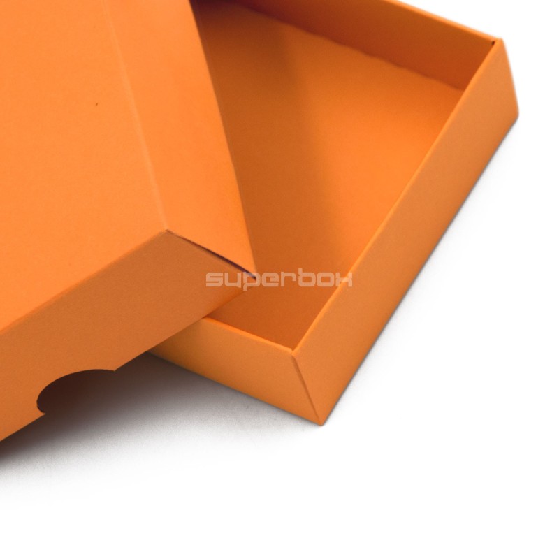 Small Square Orange Cardboard Gift Box