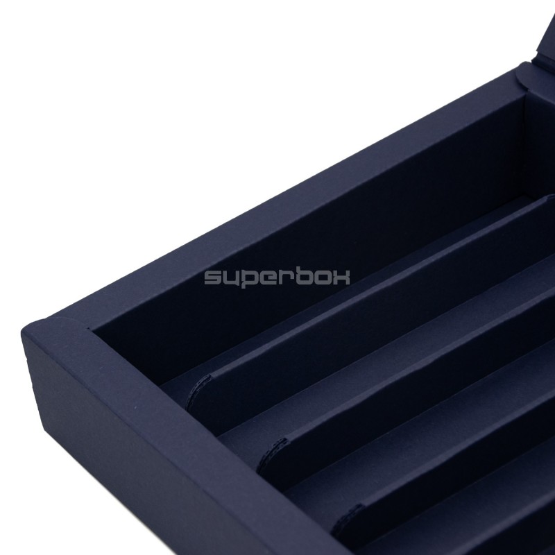 Large Navy Blue Box for MACARONS Cookies With Magnets