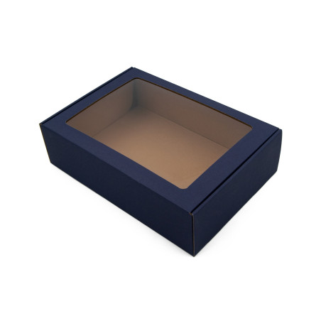 Navy Blue A4 Size Gift Box With Window