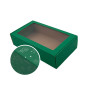 Extended Green PREMIUM Gift Box with Clear Window and Berries