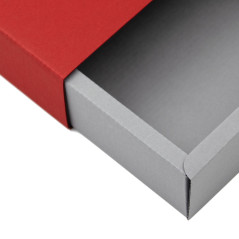 Pull-out Gift Box with Red Sleeve and Grey Bottom