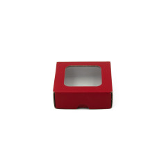 Red Mini Box from Corrugated Board with Window