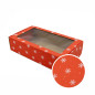 Extended Red PREMIUM Gift Box with Clear Window and SNOWFLAKES