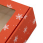 Extended Red PREMIUM Gift Box with Clear Window and SNOWFLAKES