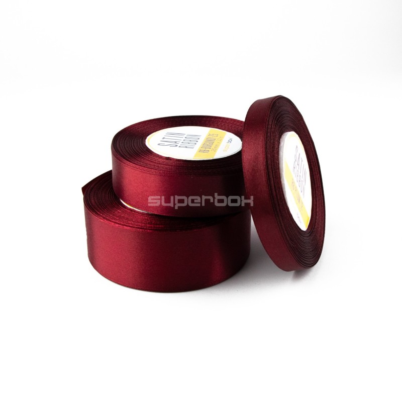 Luxurious Burgundy Satin Ribbon, 25 mm Width