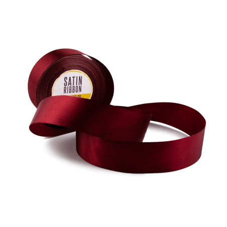 Plum-Colored Satin Ribbon, 38 mm Wide