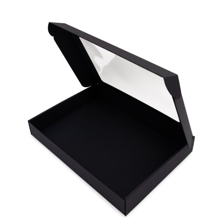 Black Gift Box for T-shirts or Photo Album with Clear Window