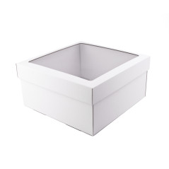 White Large Square Box with PVC Window | 300x300x150 mm | Superbox