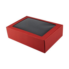 Bright Red A4 Size Gift Box with Window | 305x215x85 mm | Superbox