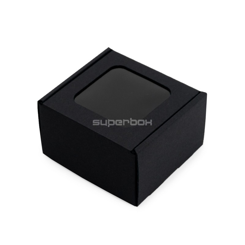 Black Mini Cube Box with Clear Window