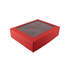 Red Gift Box with Clear Window | 340x280x85 мм | Superbox