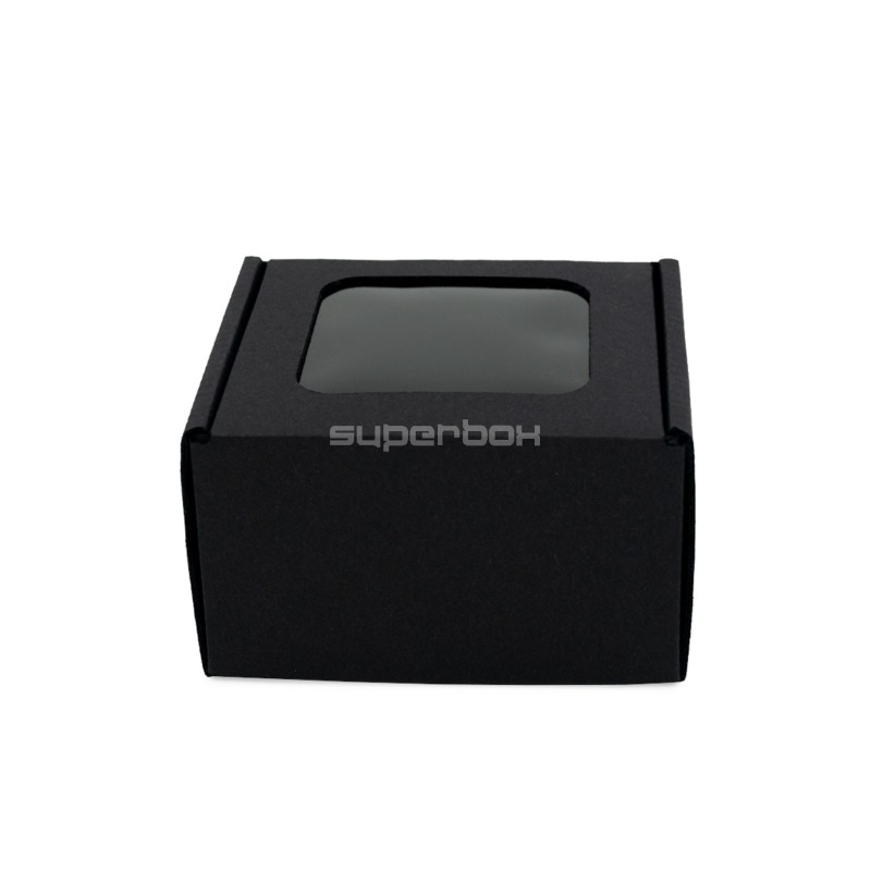 Black Mini Cube Box with Clear Window