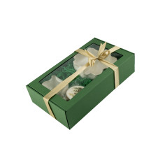 Green Gift Box with Window for Bottle| 340x195x85 mm | Superbox