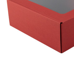 Bright Red Box with Window for Packing Jars | 185x195x75 мм | Superbox