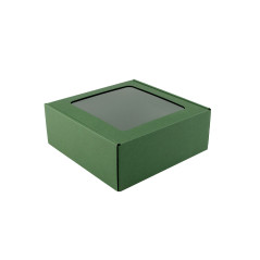 Green Square Box with Window for Jars | 185x195x75 мм | Superbox