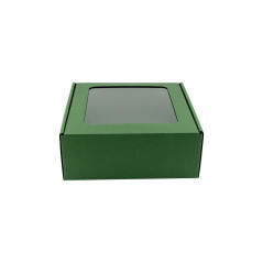 Green Square Box with Window for Jars | 185x195x75 mm | Superbox