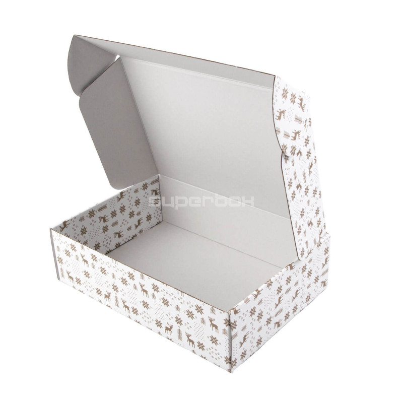 White A4 format Gift Box with Winter Patterns