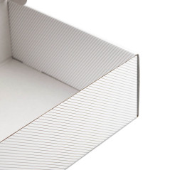 White with golden Lines Square Gift Box | 220 x 220 x 90 mm | Superbox