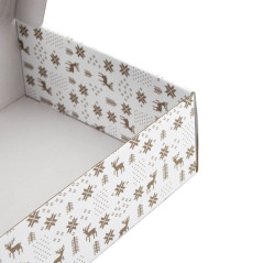 White Square Gift Box with Christmas Design | 220x220x90 mm | Superbox