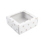 White Large Square Gift Box with Clear Window and Snowflakes