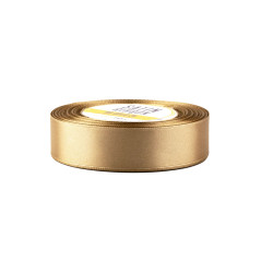 Gold satin ribbon – glossy, 25 mm wide, 32 m roll