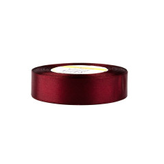 Plum satin ribbon – glossy, 25 mm wide, 32 m roll