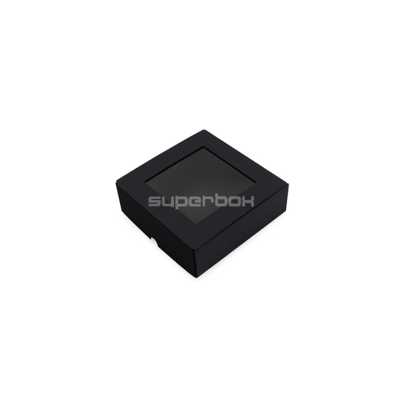 Чёрная квадратная коробка с окошком, 150x150x50 мм Чёрная квадратная коробка с окошком, 150x150x50 мм