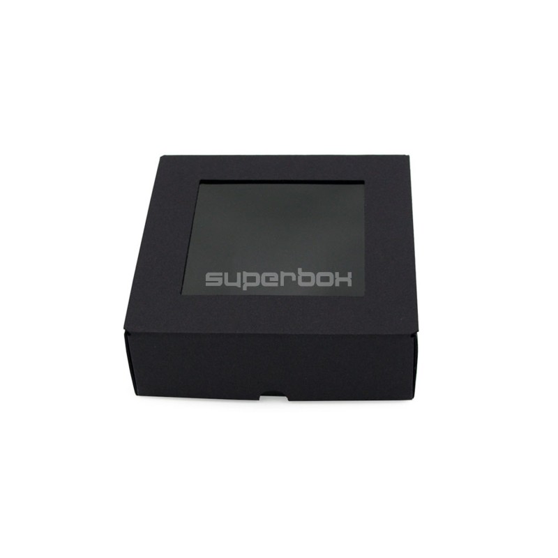 Black Square Gift Box with Clear Window for Tea