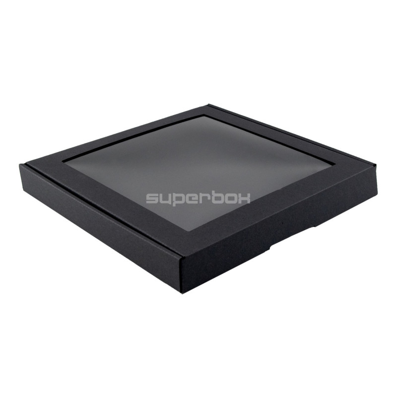 Small Height Black Square Gift Box with Window