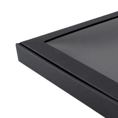 Чёрная квадратная коробка с окном, 250x250x30 мм