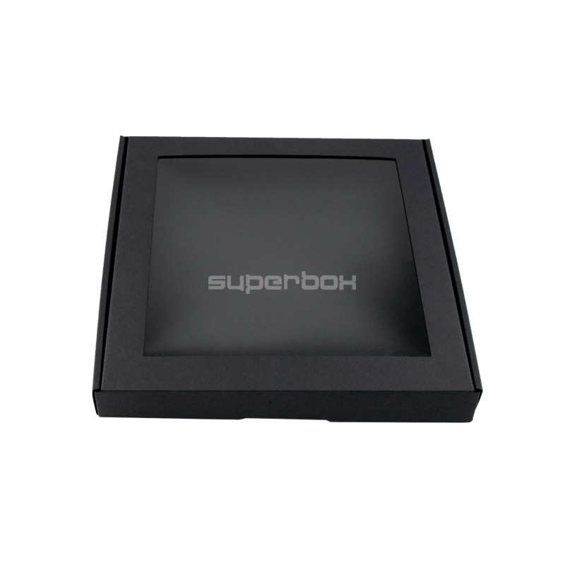 Small Height Black Square Gift Box with Window