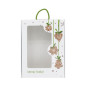 White Gift Box with Window, Handle and Green Christmas Pattern