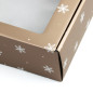 Muted Gold Gift Box with Clear Window and  Snowflakes