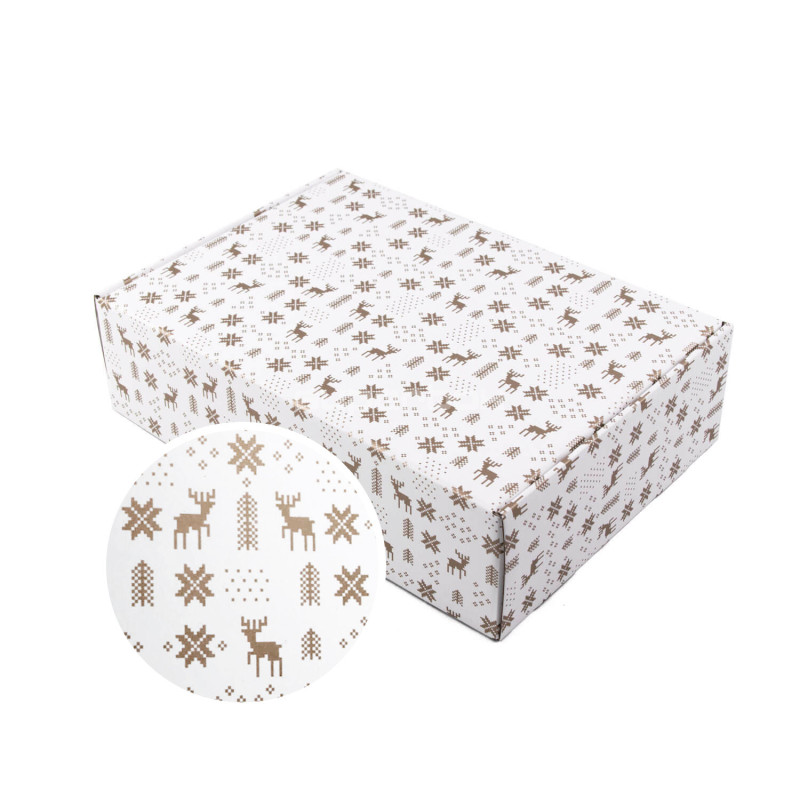 White A4 format Gift Box with Winter Patterns