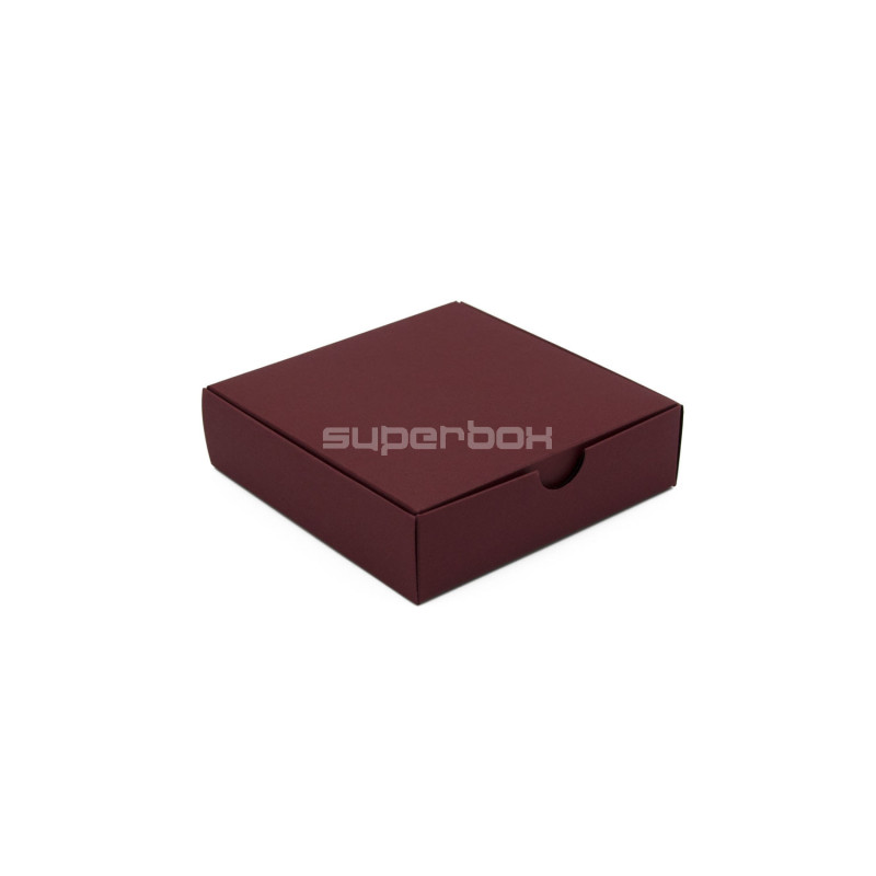 Small Square Gift Box from Burgundy Decorative Cardboard