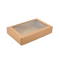 Brown Gift Box with PVC Window, Height 5 cm