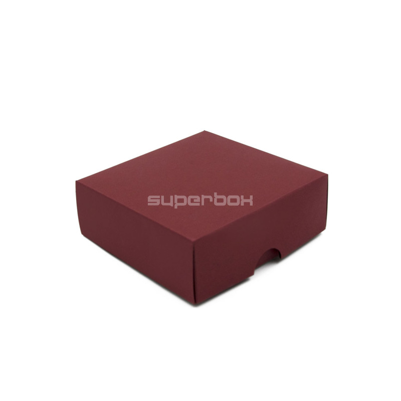 Burgundy 2-PC Small Square Gift Box from Cardboard