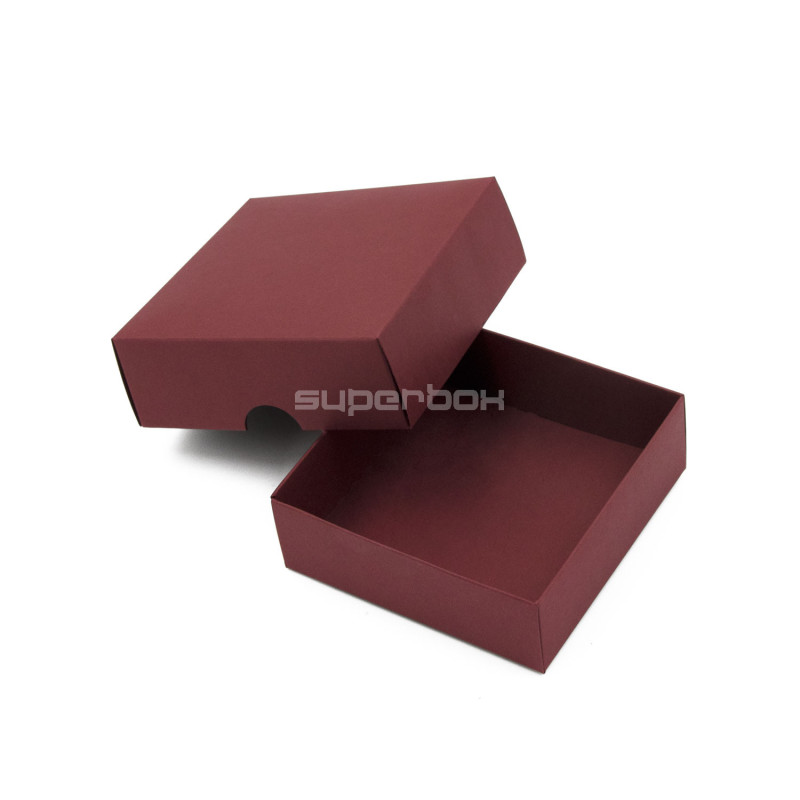 Burgundy 2-PC Small Square Gift Box from Cardboard