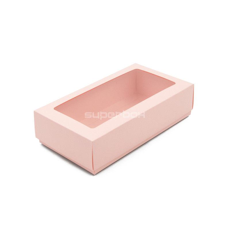 Light Pink Two Piece Cardboard Gift Box with Window