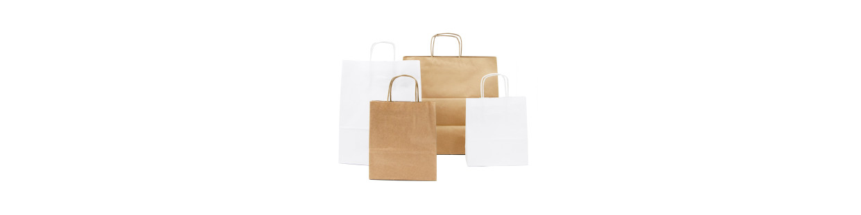 Paper twist-type bags made from kraft paper