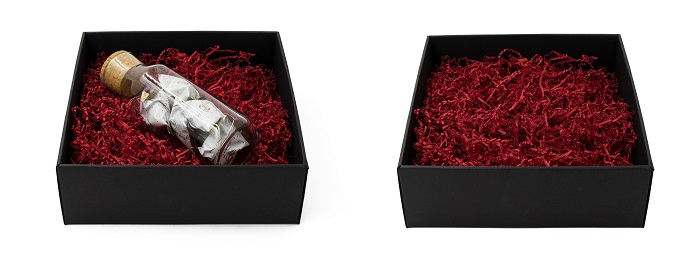 Dāvanu iesaiņošana, izmantojot cietus pildījumus